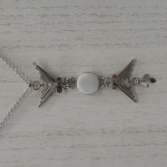 414- Couple Birds With A Natural Stone Women's Handmade Necklace NWT - Picture 2 of 9